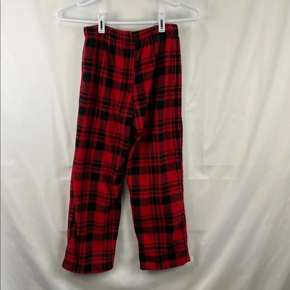 Girl’s Fleece Pants - Red Plaid - Size 8 Medium